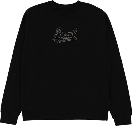 REAL SCRIPT EMB CREW/SWT MEDIUM BLACK