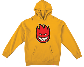 SPITFIRE BIGHEAD FILL HOODIE SWEATSHIRT XSMALL GOLD/RD/WT/BK