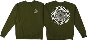 SPITFIRE CLASSIC SWIRL CREW/SWT SMALL ARMY/WHITE