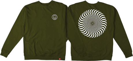 SPITFIRE CLASSIC SWIRL CREW/SWT SMALL ARMY/WHITE