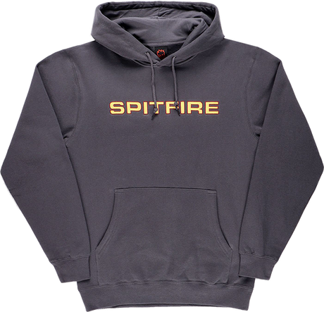 SPITFIRE CLASSIC 87 EMB HOODIE SWEATSHIRT MEDIUM CHARCOAL/RED/GOLD