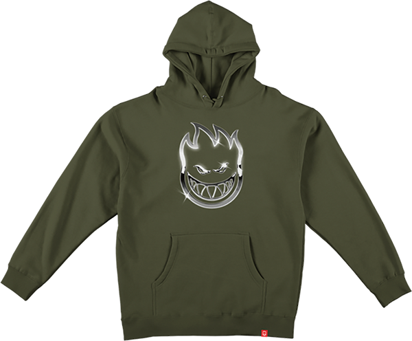 SPITFIRE CHROME BIGHEAD HOODIE SMALL ARMY