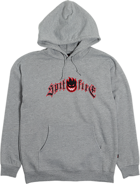 SPITFIRE IMMORTAL FIRE EMB HOODIE SMALL-HEATHER GREY