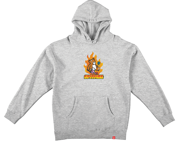 SPITFIRE LIL BEATDOWNS CREWNECK SWEATSHIRT SMALL HEATHER GREY