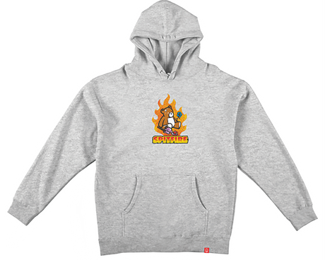 SPITFIRE LIL BEATDOWNS CREWNECK SWEATSHIRT SMALL HEATHER GREY