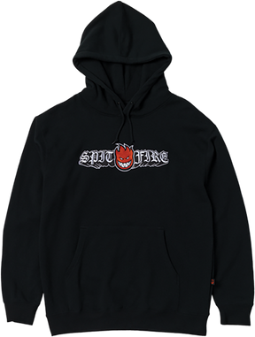 SPITFIRE OLD E DROP BIGHEAD EMB HOODIE SWEATSHIRT LARGE BLACK