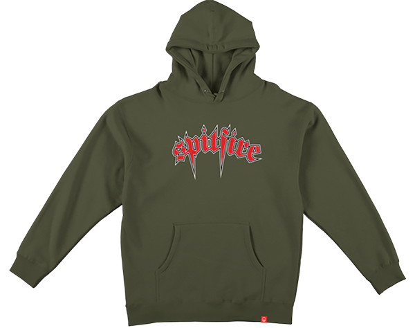 SPITFIRE VENOM CREWNECK SWEATSHIRT SMALL ARMY/RED/WT/BK
