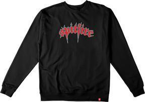 SPITFIRE VENOM CREWNECK SWEATSHIRT XSMALL BLK/RD/WT/BLK