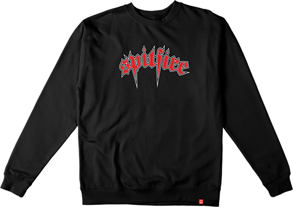SPITFIRE VENOM CREWNECK SWEATSHIRT MEDIUM BLK/RD/WT/BLK