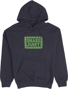 SHAKE JUNT BOX LOGO HOODY SWEATSHIRT SMALL NAVY GRN