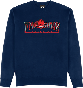 THRASHER SF BIG HEAD OUTLINE CREWNECK SWEATSHIRT XLARGE NAVY