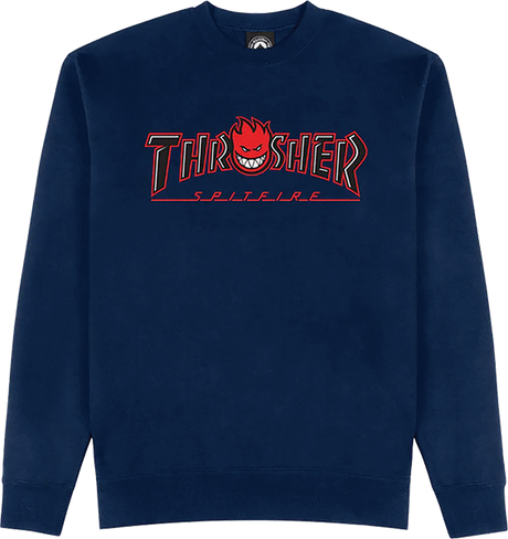 THRASHER SF BIG HEAD OUTLINE CREWNECK SWEATSHIRT XLARGE NAVY