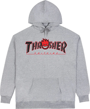 THRASHER SF BIG HEAD OUTLINE HOODIE SWEATSHIRT SMALL ASH