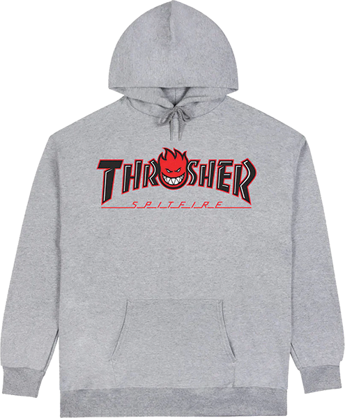 THRASHER SF BIG HEAD OUTLINE HOODIE SWEATSHIRT XLARGE ASH
