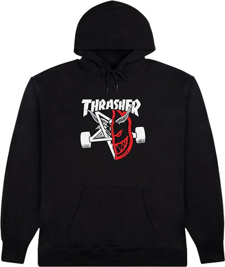 THRASHER SF THRASH AND BURN HOODIE SWEATSHIRT SMALL BLACK