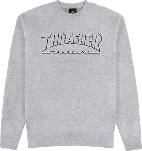 THRASHER SHADOW MAG LOGO CREWNECK XLARGE SPORT GREY