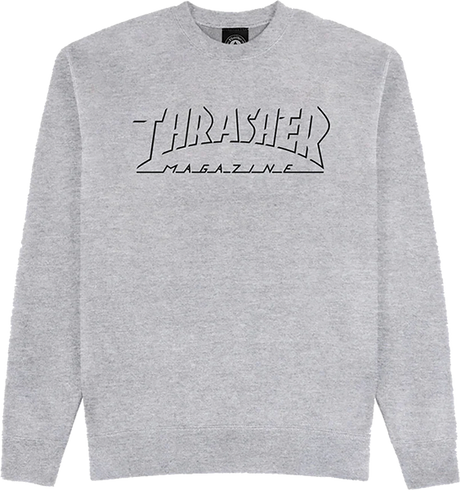 THRASHER SHADOW MAG LOGO CREWNECK XLARGE SPORT GREY