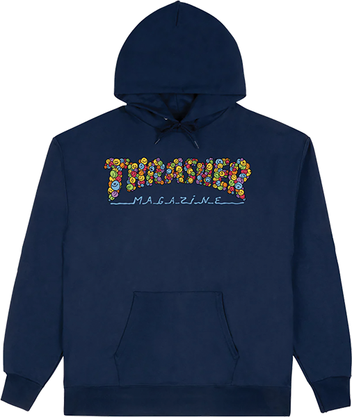 THRASHER SPANKY LONG SMILE HOODIE SWEATSHIRT MEDIUM-NAVY