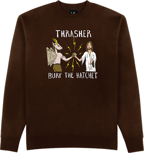 THRASHER TOY MACHINE BTH CREWNECK SWEATSHIRT MEDIUM-DK.CHOCOLATE