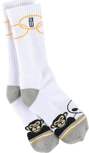 ALIEN WORKSHOP MISSING LINK CREW SOCKS WHT 1pr