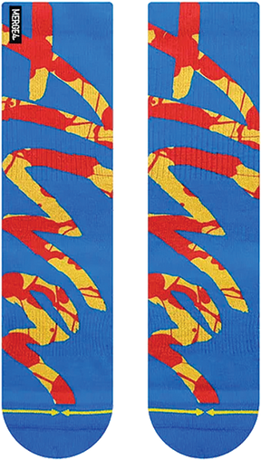 ALVA SPLATTER MERGE4 CREW SOCK BLUE