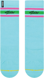 ALVA STRIPES MERGE4 CREW SOCK CYAN