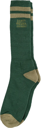 ANTI HERO BLACK HERO OUTLINE CREW SOCKS FOREST GRN/CAMEL