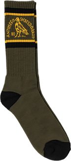 ANTI HERO CLUBHOUSE CREW SOCK OLIVE/GOLD/BLACK