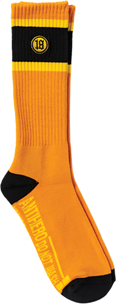 ANTI HERO HECHO POR SKATE EMB CREW SOCK ORANGE/YEL/BLK
