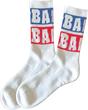 BAKER BLUE BLOCK CREW SOCKS WHT