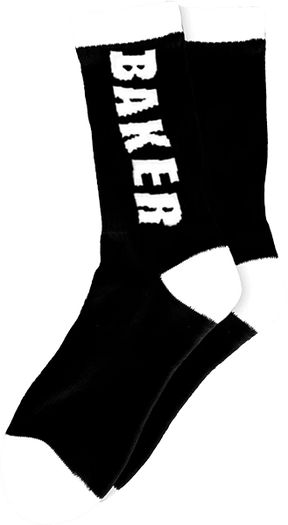 BAKER LETTERS CREW SOCKS BLACK/WHT