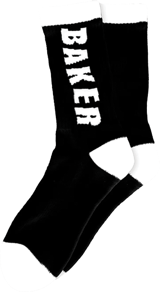 BAKER LETTERS CREW SOCKS BLACK/WHT