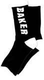 BAKER LETTERS CREW SOCKS BLACK/WHT
