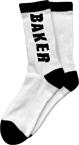 BAKER LETTERS CREW SOCKS WHITE/BLK