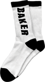 BAKER LETTERS CREW SOCKS WHITE/BLK