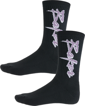 BAKER PURPLE PAIN CREW SOCKS BLACK