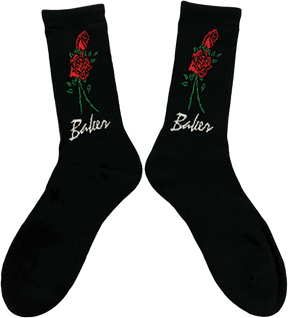 BAKER ROSES CREW SOCKS BLACK