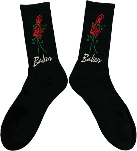 BAKER ROSES CREW SOCKS BLACK