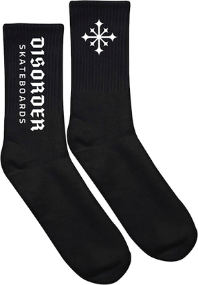 DISORDER LOGO CREW SOCKS BLK/WHT