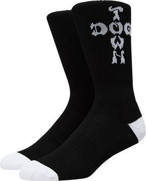 DOGTOWN CROSS LETTERS CREW SOCKS BLACK/BLK 1pr