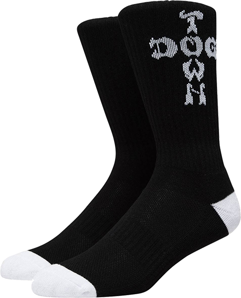 DOGTOWN CROSS LETTERS CREW SOCKS BLACK/BLK 1pr