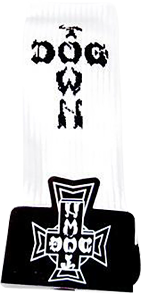 DOGTOWN CROSS LETTERS CREW SOCKS WHITE/BLK 1pr