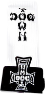 DOGTOWN CROSS LETTERS CREW SOCKS WHITE/BLK 1pr