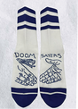 DOOM SAYERS SNAKE SHAKE CREW SOCKS WHT/BLUE 1 pair