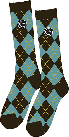 FOUNDATION ARGYLE TALL SOCKS BLUE/BROWN 1pr
