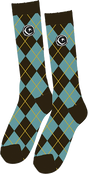 FOUNDATION ARGYLE TALL SOCKS BLUE/BROWN 1pr