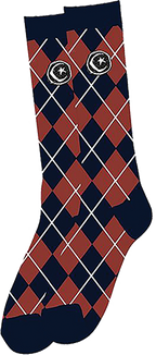FOUNDATION ARGYLE TALL SOCKS CLAY/NAVY 1pr
