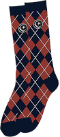 FOUNDATION ARGYLE TALL SOCKS CLAY/NAVY 1pr