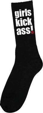 FOUNDATION GIRLS KICK ASS CREW SOCKS BLACK 1pr