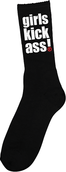 FOUNDATION GIRLS KICK ASS CREW SOCKS BLACK 1pr
